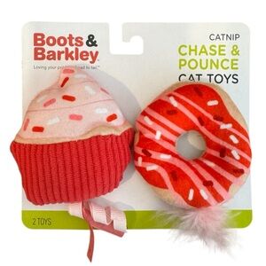 🌈 6/$60 Cat Boots Barkley Two Catnip Chase And Pounce Cupcake Donut Toy Pink Red